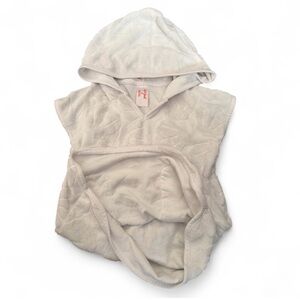 Children's Hooded Bath Poncho - white Terry Cloth